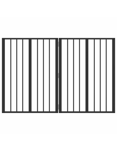 Cancello per cani 2 pcs Nero 60 x 80 cm Acciaio zincato