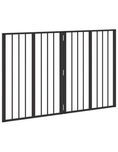 Cancello per cani 2 pcs Nero 60 x 80 cm Acciaio zincato