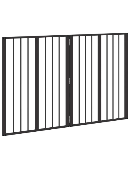 Cancello per cani 2 pcs Nero 60 x 80 cm Acciaio zincato