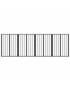Cancello per cani 4 pcs Nero 60 x 80 cm Acciaio zincato 2