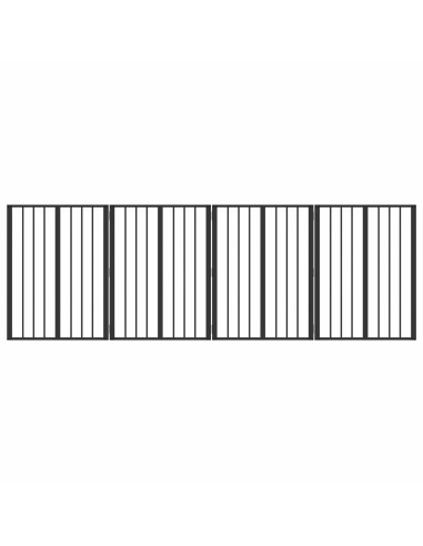 Cancello per cani 4 pcs Nero 60 x 80 cm Acciaio zincato