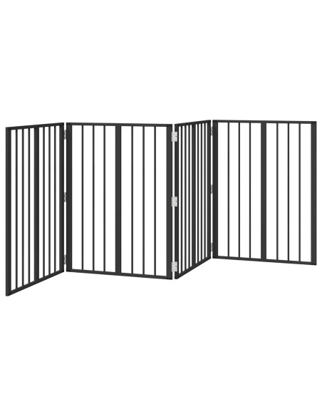 Cancello per cani 4 pcs Nero 60 x 80 cm Acciaio zincato
