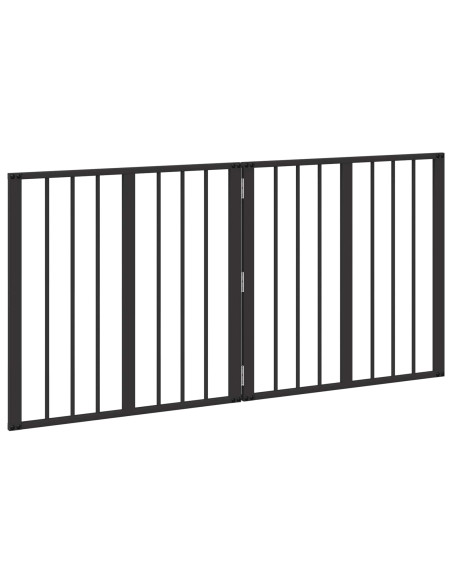Cancello per cani 2 pcs Nero 60 x 60 cm Acciaio zincato
