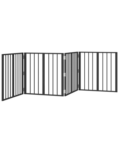 Cancello per cani 4 pcs Nero 60 x 60 cm Acciaio zincato