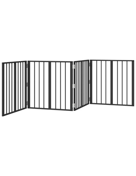 Cancello per cani 4 pcs Nero 60 x 60 cm Acciaio zincato