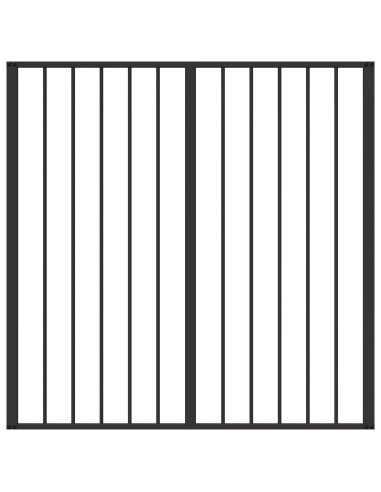 Cancello per cani 6 pcs Nero 60 x 60 cm Acciaio zincato
