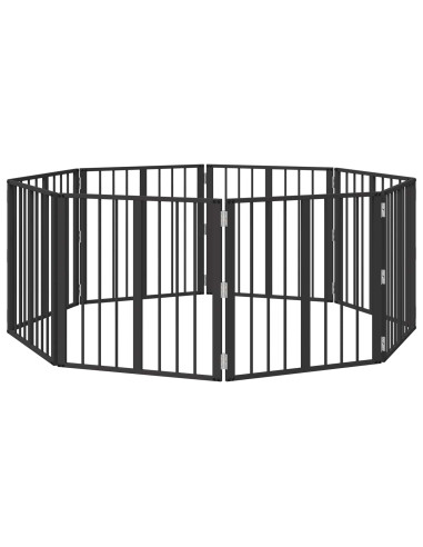 Cancello per cani 8 pcs Nero 60 x 60 cm Acciaio zincato