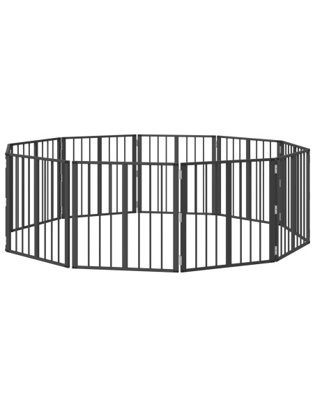 Cancello per cani 10 pcs Nero 60 x 60 cm Acciaio zincato