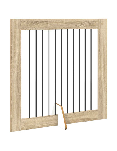 Cancello per cani con supporti 2 pcs Rovere Sonoma 100 x 100 cm