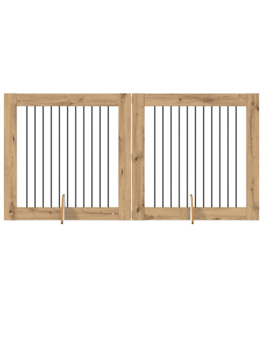 Cancello per cani con supporti 2 pcs Rovere Artigianale