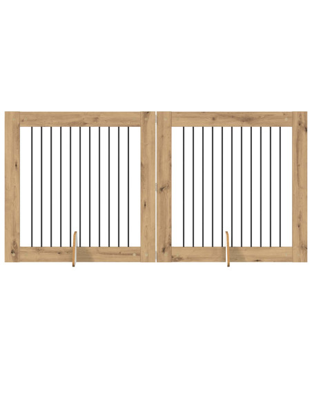 Cancello per cani con supporti 2 pcs Rovere Artigianale