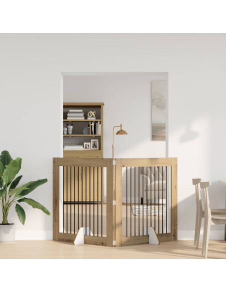 Cancello per cani con supporti 2 pcs Rovere Artigianale