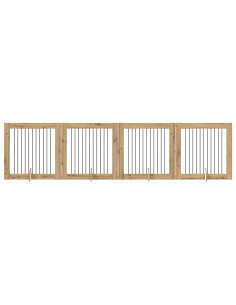 Cancello per cani con supporti 4 pcs Rovere Artigianale 2