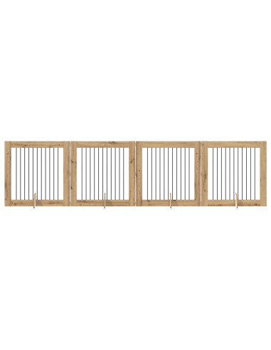 Cancello per cani con supporti 4 pcs Rovere Artigianale