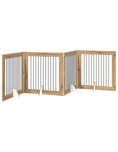 Cancello per cani con supporti 4 pcs Rovere Artigianale
