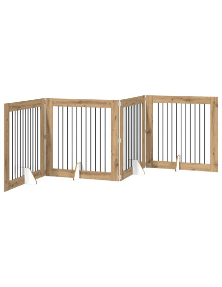 Cancello per cani con supporti 4 pcs Rovere Artigianale