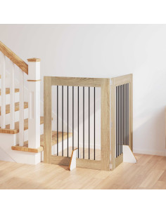 Cancello per cani con supporti 2 pcs Rovere Sonoma 80 x 100 cm