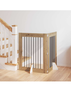 Cancello per cani con supporti 2 pcs Rovere Artigianale