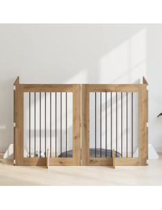 Cancello per cani con supporti 4 pcs Rovere Artigianale