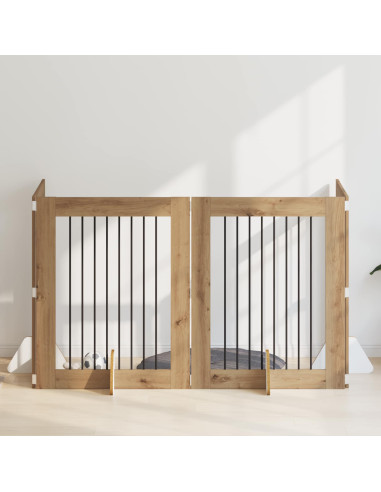 Cancello per cani con supporti 4 pcs Rovere Artigianale