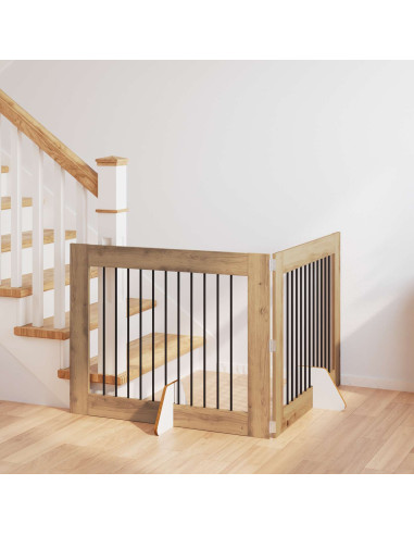 Cancello per cani con supporti 2 pcs Rovere Artigianale