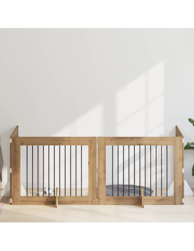 Cancello per cani con supporti 4 pcs Rovere Artigianale