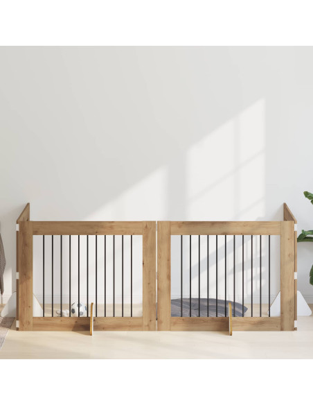 Cancello per cani con supporti 4 pcs Rovere Artigianale