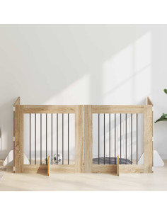 Cancello per cani con supporti 4 pcs Rovere Sonoma 80 x 80 cm