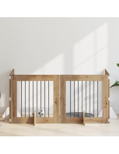 Cancello per cani con supporti 4 pcs Rovere Artigianale