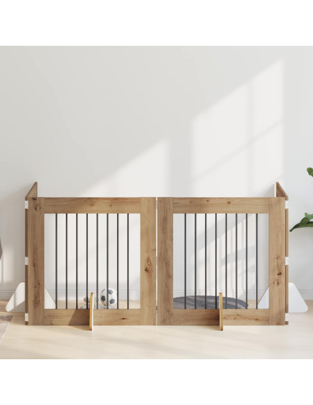 Cancello per cani con supporti 4 pcs Rovere Artigianale