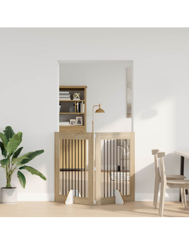 Cancello per cani con supporti 2 pcs Rovere Sonoma 80 x 100 cm