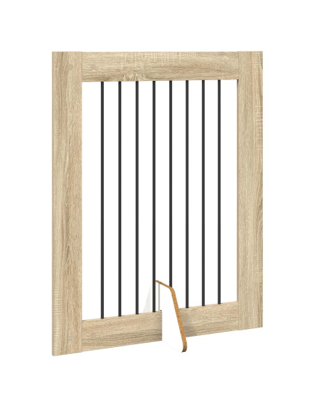 Cancello per cani con supporti 2 pcs Rovere Sonoma 80 x 100 cm