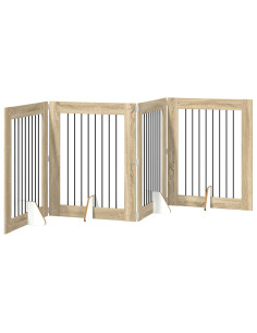 Cancello per cani con supporti 4 pcs Rovere Sonoma 80 x 100 cm 2