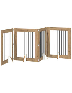 Cancello per cani con supporti 4 pcs Rovere Artigianale 2