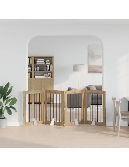 Cancello per cani con supporti 4 pcs Rovere Artigianale