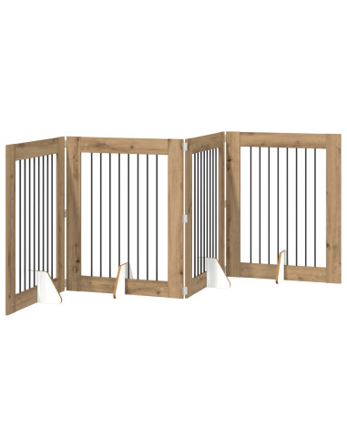 Cancello per cani con supporti 4 pcs Rovere Artigianale