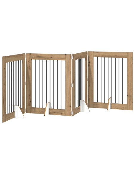 Cancello per cani con supporti 4 pcs Rovere Artigianale