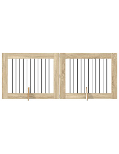 Cancello per cani con supporti 2 pcs Rovere Sonoma 100 x 80 cm 2