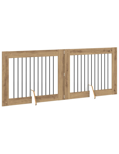 Cancello per cani con supporti 2 pcs Rovere Artigianale
