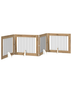 Cancello per cani con supporti 4 pcs Rovere Artigianale 2
