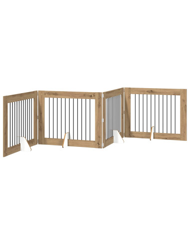 Cancello per cani con supporti 4 pcs Rovere Artigianale