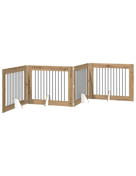 Cancello per cani con supporti 4 pcs Rovere Artigianale