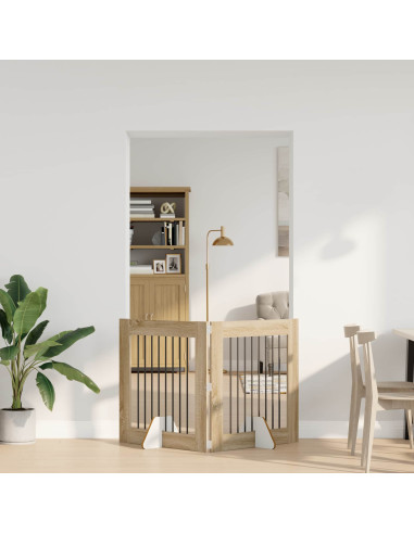 Cancello per cani con supporti 2 pcs Rovere Sonoma 80 x 80 cm
