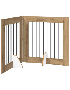 Cancello per cani con supporti 2 pcs Rovere Artigianale 2