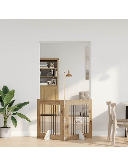 Cancello per cani con supporti 2 pcs Rovere Artigianale