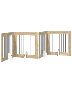 Cancello per cani con supporti 4 pcs Rovere Sonoma 80 x 80 cm 2