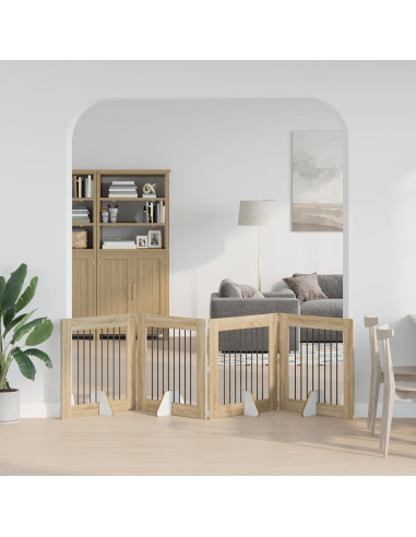 Cancello per cani con supporti 4 pcs Rovere Sonoma 80 x 80 cm