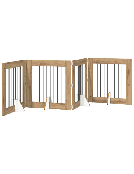 Cancello per cani con supporti 4 pcs Rovere Artigianale