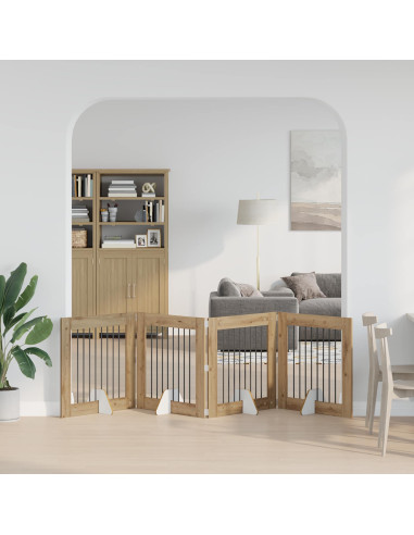 Cancello per cani con supporti 4 pcs Rovere Artigianale
