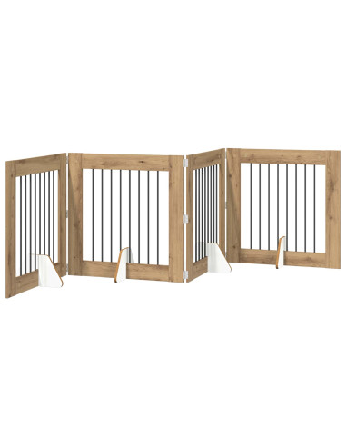 Cancello per cani con supporti 4 pcs Rovere Artigianale